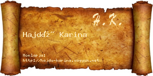 Hajdú Karina névjegykártya